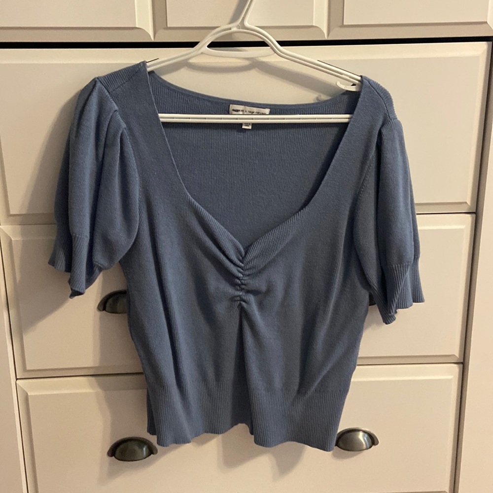 Express X Negin Mirsalehi Blue sweater top